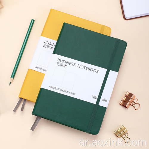 Leather Notebook Logo Logo Hardcover A5 مع حزام